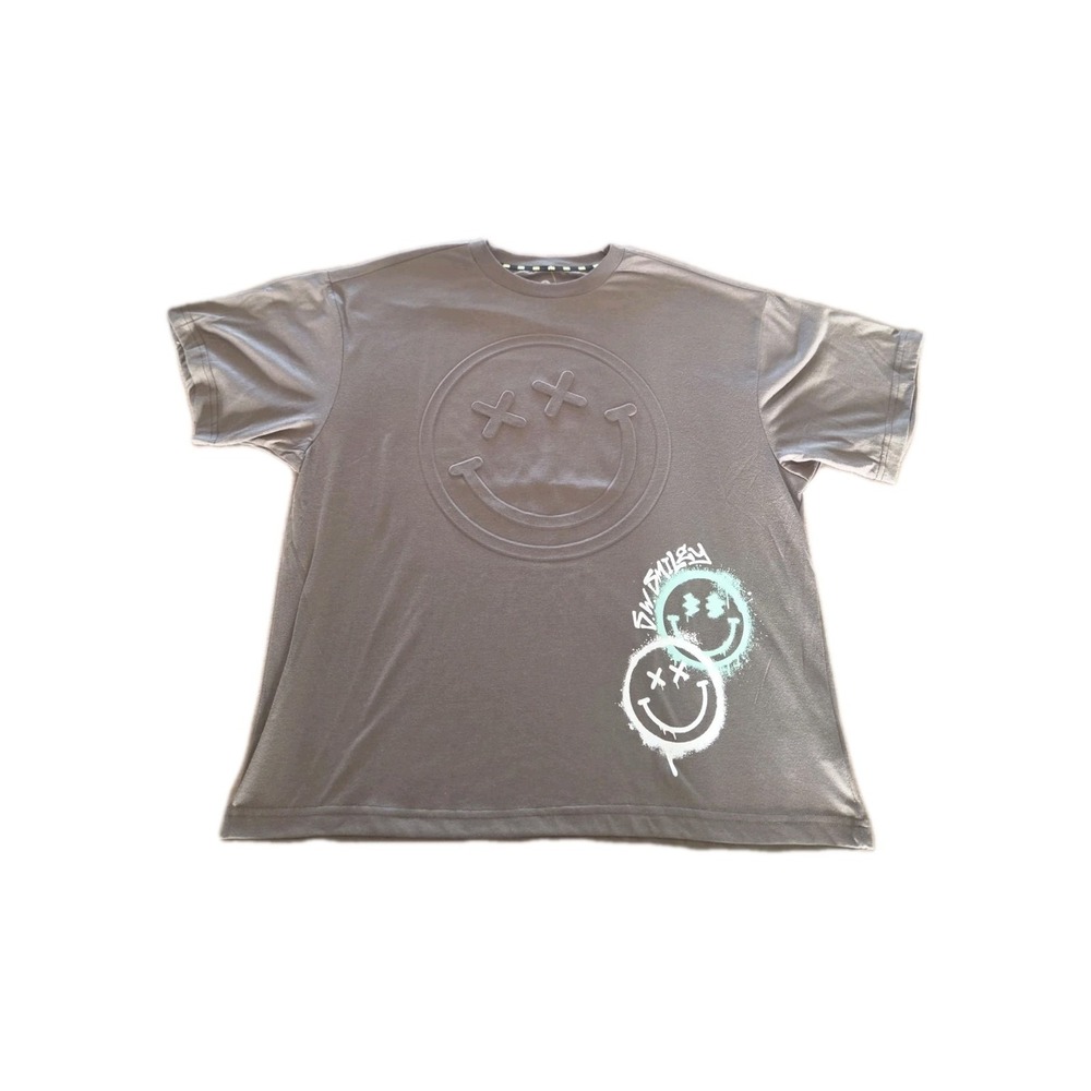 The Smiley Company Men's Size L Relaxed Fit Smiley Face T Shirt Brown
